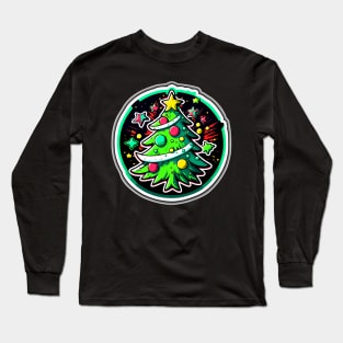 Space Attack Kawaii Christmas Tree Long Sleeve T-Shirt